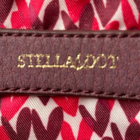 Stella & Dot 'LOVE' Retired Lined Zip Clutch w Tassel Burgundy + Pink OS NWOT - Picture 9 of 13